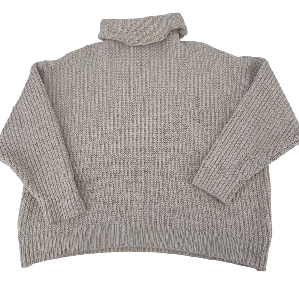 Free People Swim Too Deep Chunky Knit Turtleneck Sweater XS Oversized Dolman